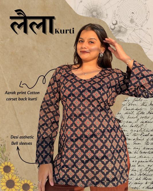 Lai-la V-neck Kurti by Milap