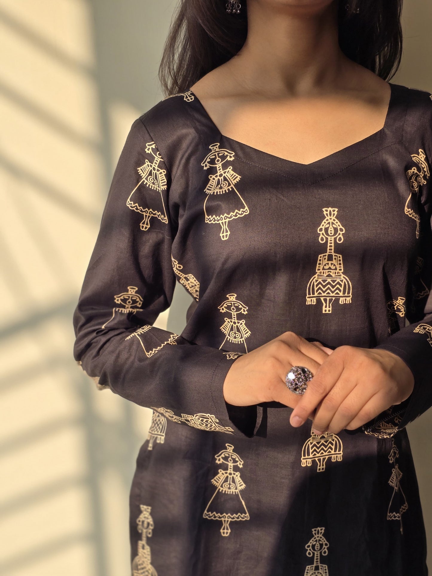 Kajal V-neck Kurti by Milap